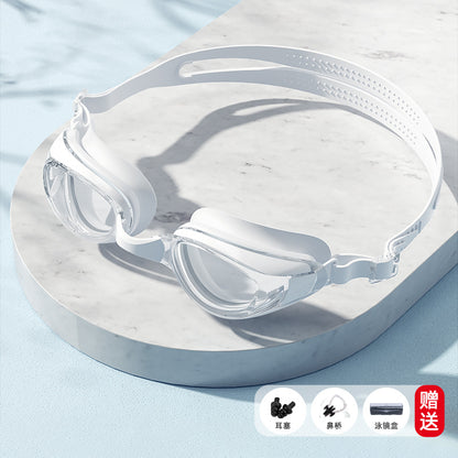 High-definition anti-fog swimming goggles adult myopia with degree swimming goggles non-eye diving equipment professional silicone goggles