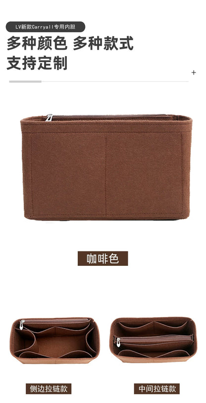 Suitable for Lv Carryall Inner Bag, Medium-Sized Handbag Organizer Storage Bag with Lining