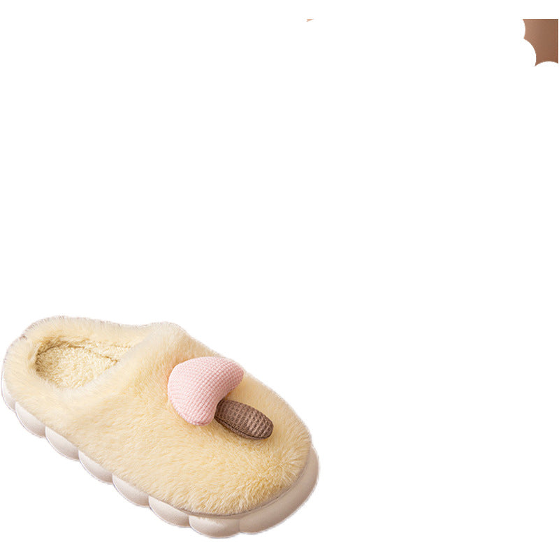 Cotton Slippers for Women Autumn and Winter 2025 New Couple Indoor Home Non-Slip Student Dormitory Fleece-Lined Thick-Soled Slippers for Men