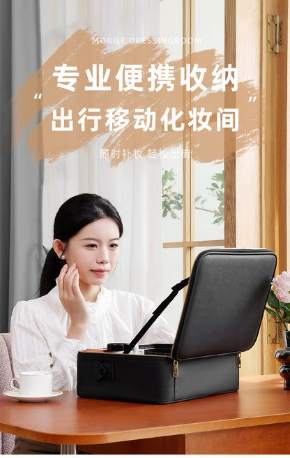 Makeup Case with Light and Mirror, Led Makeup Bag, Large Capacity Makeup Box, Storage Box, Storage Bag, Multifunctional