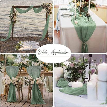 Bali Crepe Table Flag Foreign Trade Western Tablecloth Light Luxury High-End Wedding Party Decoration Pleated Table Flag Wholesale