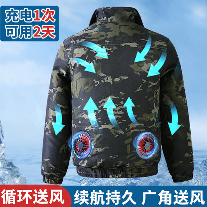 Summer Cooling Air-Conditioned Clothing for Men, Refrigeration Clothing with Fan, Welding Site Heatstroke Prevention Labor Protection Work Clothes