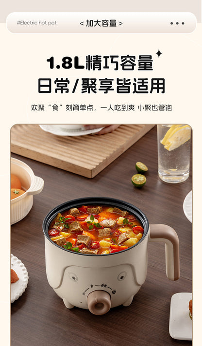 Electric Cooking Pot, Multifunctional Dormitory Small Electric Pot, Electric Hot Pot, Non-Stick Electric Steaming Pot, Noodle Cooking Pot, Electric Hot Pot, European and British Regulations