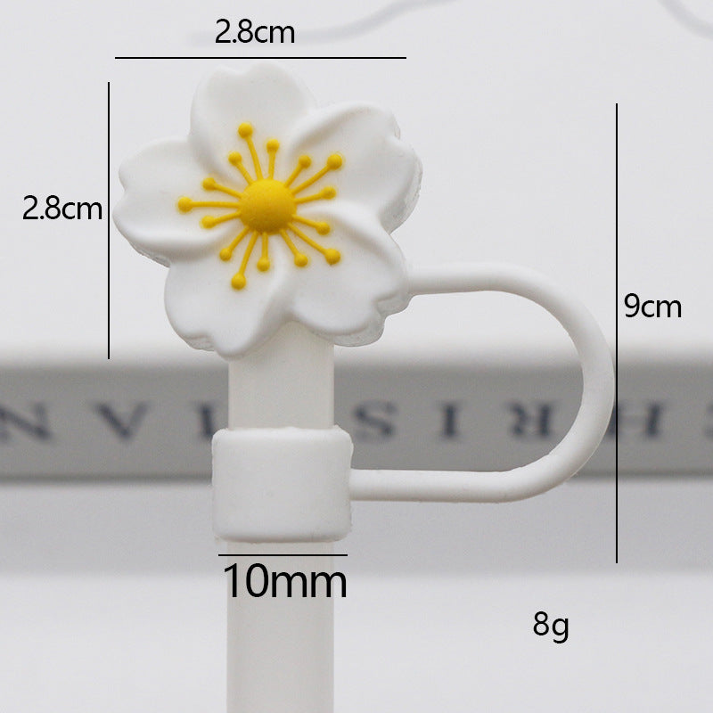 Popular 10mm Begonia Flower Straw Cap Stanley Water Cup Straw Plug Silicone Flower Straw Cover Direct from Manufacturer