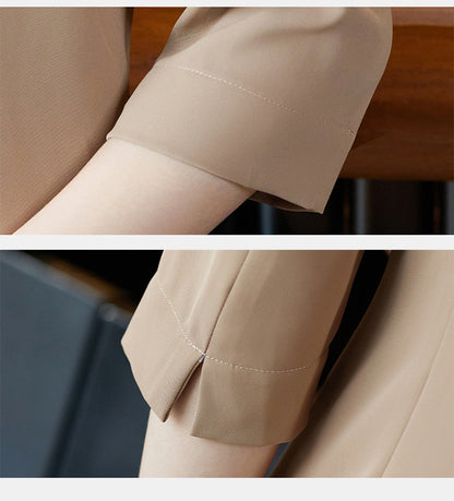 [Three-Quarter Sleeve Dress] Women's Formal Suit Dress, Korean Style Fashion Professional Attire, Small Blazer Dress for Spring and Summer