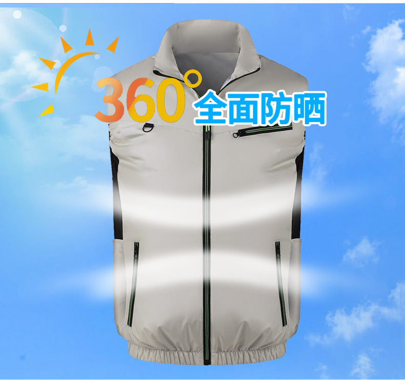 New sleeveless fan clothing air conditioning clothing summer outdoor heatstroke cooling clothes with fan Japan and South Korea cross-border wholesale