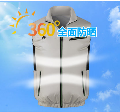 New sleeveless fan clothing air conditioning clothing summer outdoor heatstroke cooling clothes with fan Japan and South Korea cross-border wholesale