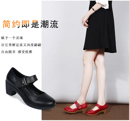 Factory direct sales dance shoes wholesale round head modern square dance shoes ladies mother shoes cross-border products 2025