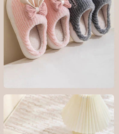 Cotton Slippers for Women in Autumn and Winter Home Non-Slip Thick-Soled Plush Indoor Home Slippers for Couples Plus Plush Slippers