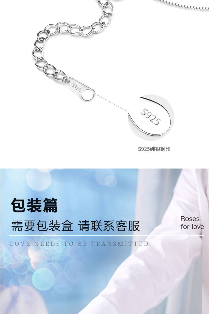 S925 Silver Simple and Fashionable Fulu Gourd Clavicle Chain Inlaid with Natural Hetian Jade High-End Necklace Factory Direct Sale