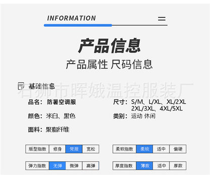Cross-Border New Smart Air-Conditioned Clothing Porous Fan Stand Collar Workwear Outdoor Work Uniform Labor Protection Duty Fan Clothing
