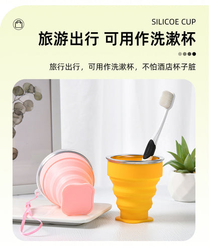 Cross-Border Silicone Foldable Water Cup, Portable Mouthwash Cup for Outdoor Travel, Lightweight and Convenient Cup, Watercup Portable