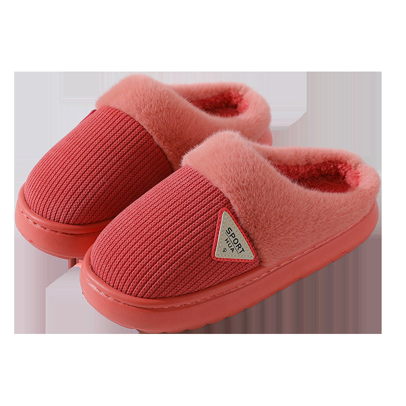 Slippers for Women Winter 2025 New Warm Indoor Home Non-Slip Thick-Soled Cotton Slippers Men's Wool Slippers Autumn and Winter