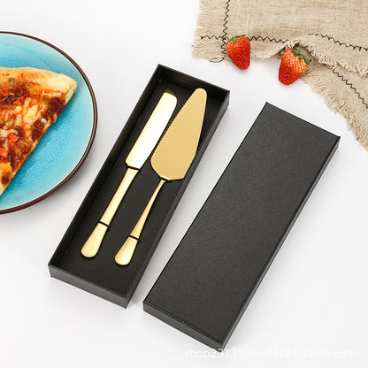 Cross-border Stainless Steel Cake Knife Shovel suit Kitchen Pizza Cutter Creative Baking Household Cream Shovel Knife Gift Box