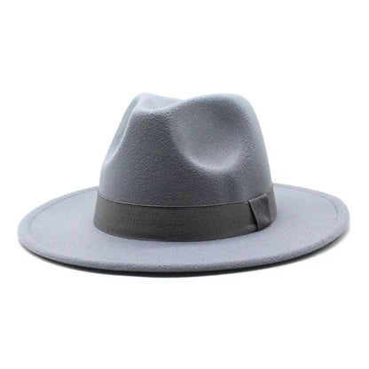 2023 New Hot Wide Brim Felt Fedora Hats With Bee Ribbon Autumn Winter Wedding Party Trilby Hat Men Gentleman Jazz Hats 56-58CM