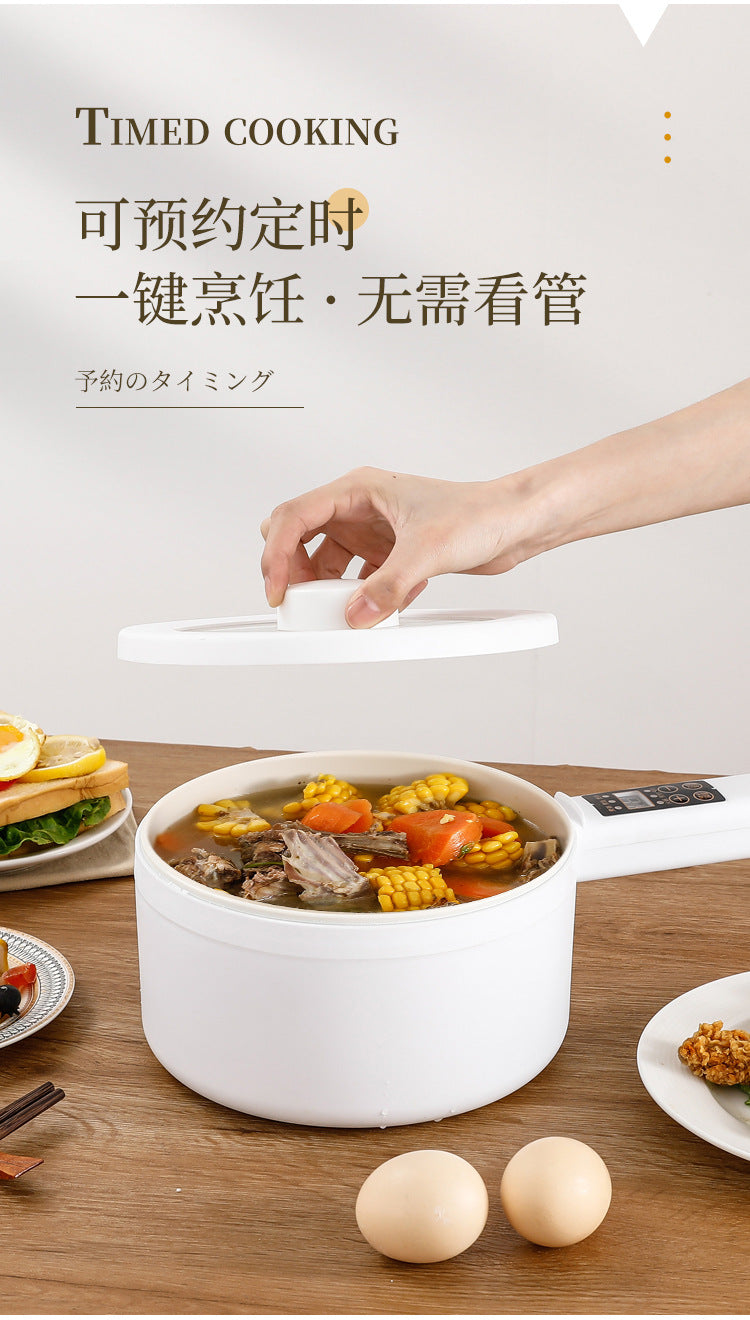 Electric Cooking Pot Intelligent Multi-Function Long Handle Single Handle Small Electric Pot Student Dormitory Electric Hot Pot Electric Cooking All-In-One Pot for Home Use