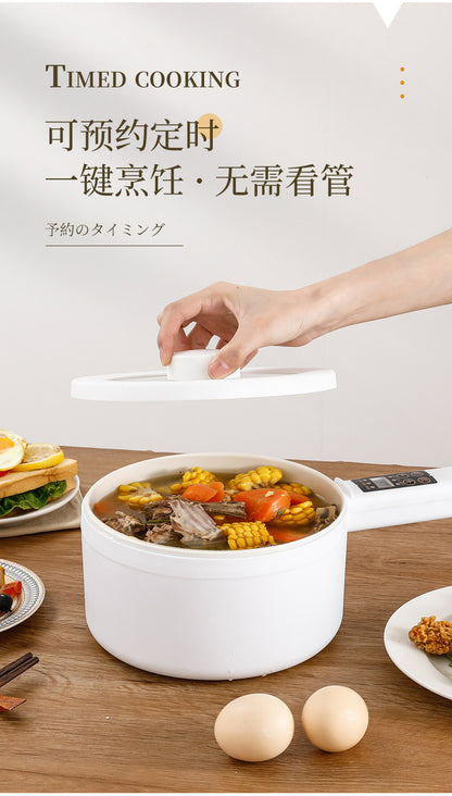 Electric Cooking Pot Intelligent Multi-Function Long Handle Single Handle Small Electric Pot Student Dormitory Electric Hot Pot Electric Cooking All-In-One Pot for Home Use