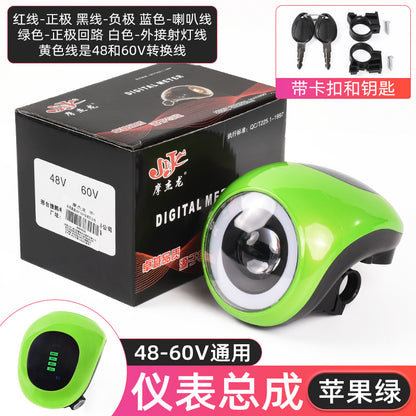 Electric vehicle instrument light 48V60V universal LED highlight headlight key switch power lock power display horn