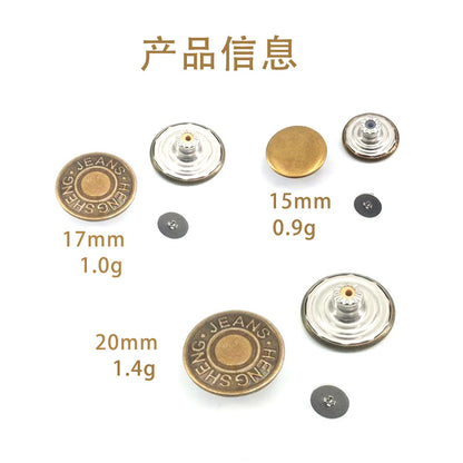 Wholesale In-Stock Waist-Cinching Button-Free Detachable Jeans Buttons, Eco-Friendly Buttons, Screw Metal I-Shaped Buckles