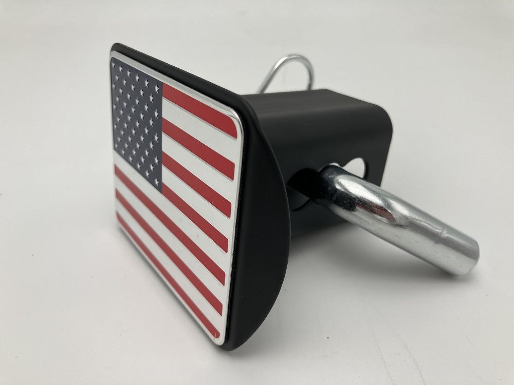 3D three-dimensional red national flag metal trailer hook dust plug car plug cover trailer square port plug American trailer cover