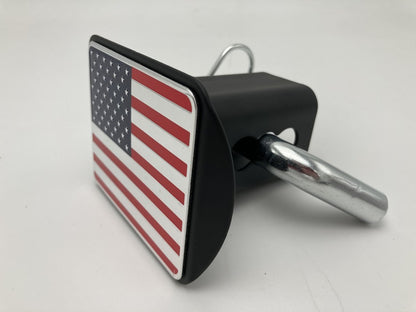 3D three-dimensional red national flag metal trailer hook dust plug car plug cover trailer square port plug American trailer cover