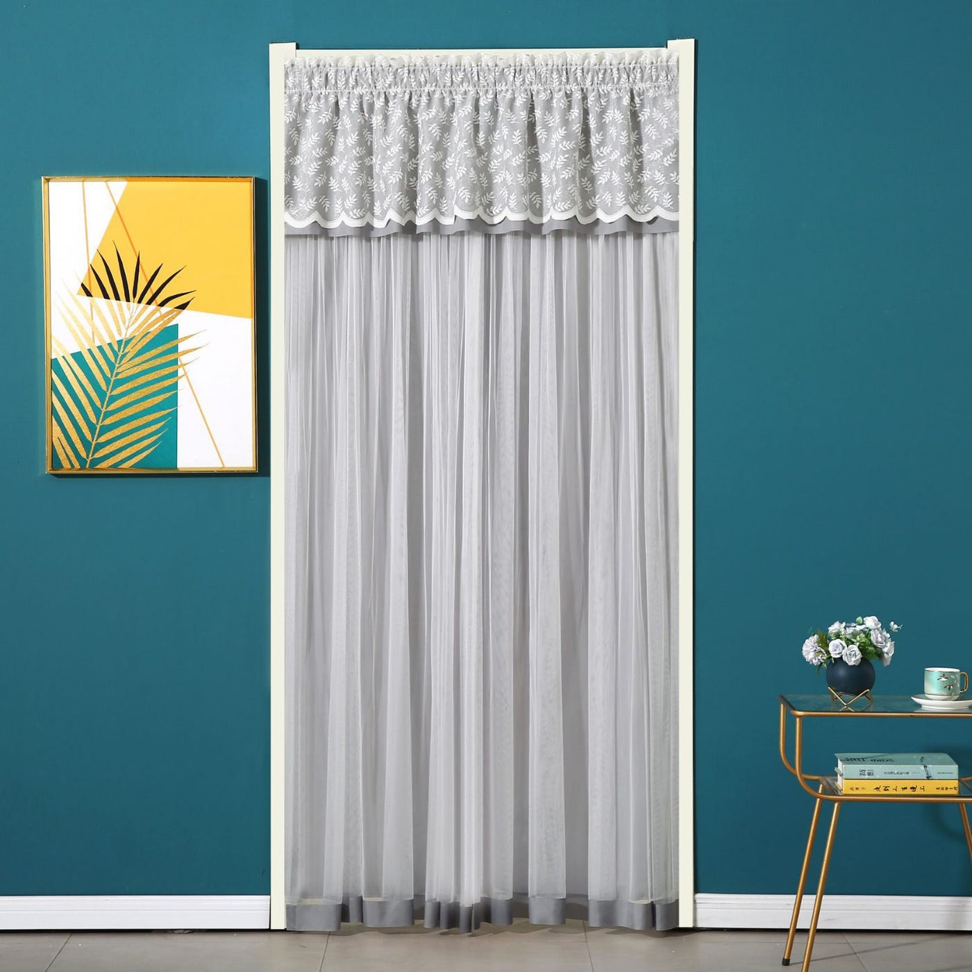 New Lace Anti-Mosquito Curtains, Door Curtains, Gauze Curtains, Entry Double-Layer Silent Bedroom Curtains, Fly-Proof Summer Curtains, Door Curtains