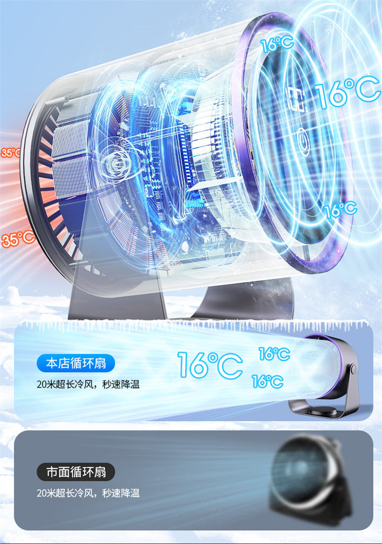 2025 New Desktop Fan Home Office Small Fan Student Dormitory Wall-Mounted Small Rechargeable Circulation Fan
