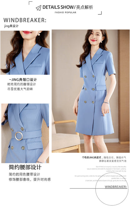 French Hepburn Style Small Black Dress High Sense High Cold Royal Sister Fried Street Small Fragrance Style Pleated Professional Suit dress Summer