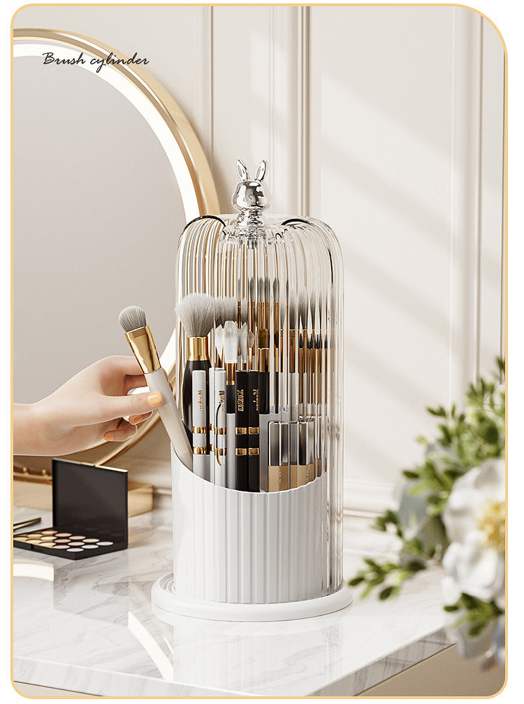 High-End Cosmetics Storage Box Rotating Makeup Brush Storage Tube Lipstick Dressing Table Desktop Eyebrow Pencil Comb Pen Holder