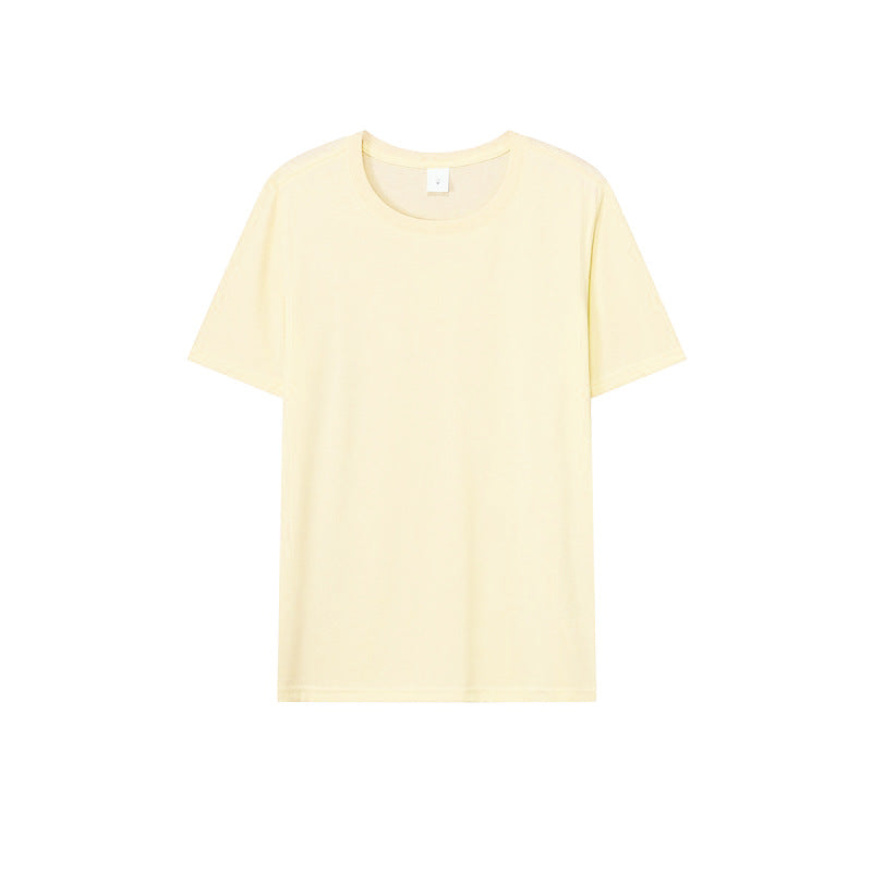 Loose-Fitting | 50-Count Double Yarn T-Shirt Ice Silk Cotton Round Neck Short-Sleeve T-Shirt Moisture-Wicking Business Casual Half-Sleeve for Men