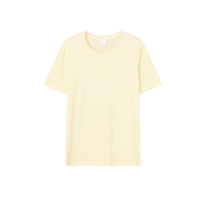Loose-Fitting | 50-Count Double Yarn T-Shirt Ice Silk Cotton Round Neck Short-Sleeve T-Shirt Moisture-Wicking Business Casual Half-Sleeve for Men