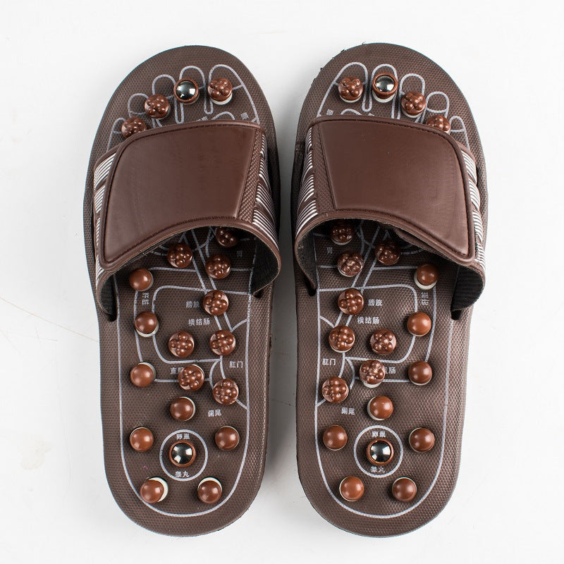 Rotating Acupuncture Foot Massage Slippers for Men, Home Use Foot Acupoint Massage, Acupressure Health Care Non-Slip Slippers