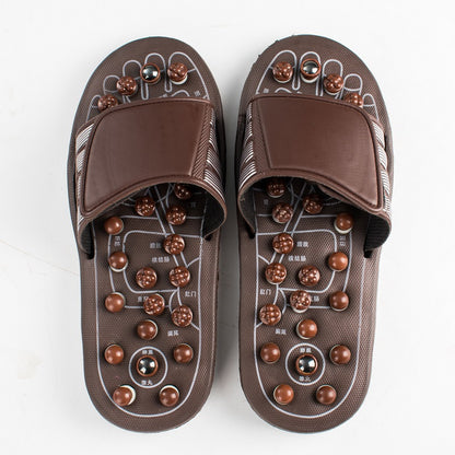 Rotating Acupuncture Foot Massage Slippers for Men, Home Use Foot Acupoint Massage, Acupressure Health Care Non-Slip Slippers