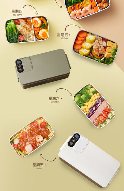 Cross-border Explosions Heating Insulation Lunch Box Rechargeable Office Student Bento Box Wireless Water-free Electric Heating Lunch Box