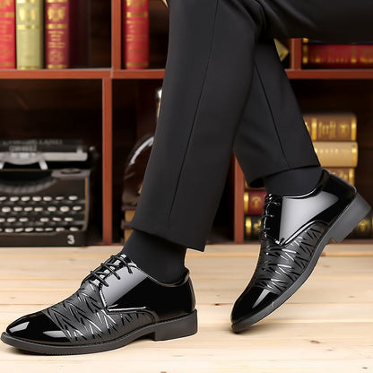Men's Leather Shoes Men's Shoes 2020 Spring New Youth Business British Black Casual Breathable Dress Shoes