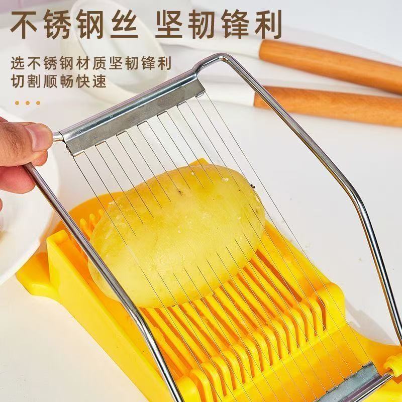 10-Line Lunch Meat Slicer Household Fruit Vegetable Cutter Kitchen Egg Ham Potato Stainless Steel Wire Slicer