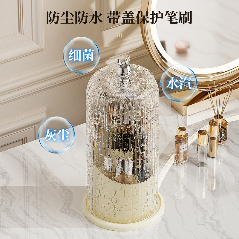 High-End Cosmetics Storage Box Rotating Makeup Brush Storage Tube Lipstick Dressing Table Desktop Eyebrow Pencil Comb Pen Holder