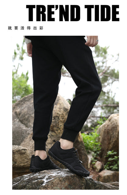 Outdoor Snow Boots, Home Cross-Border Winter New Style, Non-Slip Short Style, Fleece-Lined Warm Cotton Shoes, Thick-Soled Barefoot Five-Toe Shoes