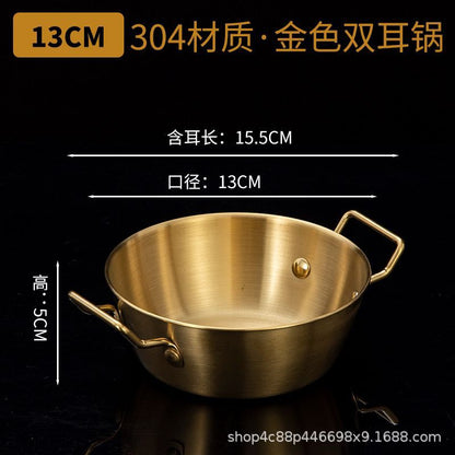 304 stainless steel bowl double ear bowl salad bowl snacks French fries fried chicken nuggets plate hot pot sauce bowl cooking bowl