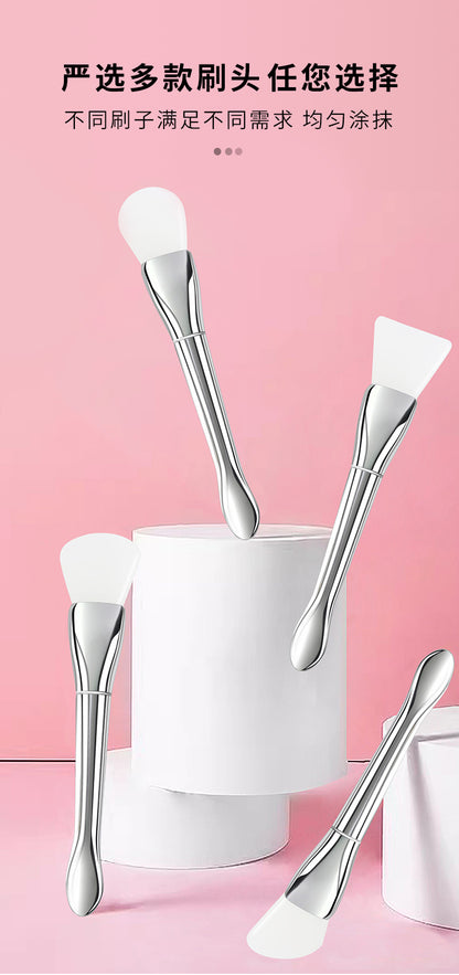 New Silver Rod silicone mask brush multifunctional beauty makeup brush ultra-thin flat head coating foundation brush mud film brush