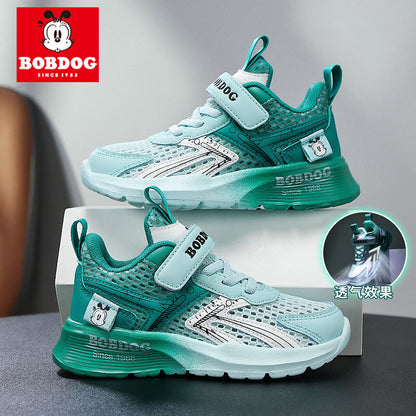 Babu bean children's shoes boys sneaker summer 2025 new hollow single mesh breathable mesh shoes big children's shoes