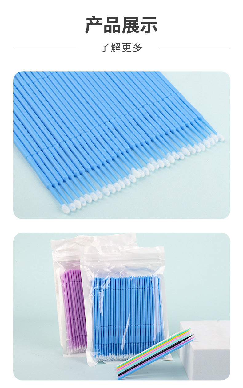 Wholesale Eyelash Extension Cotton Swabs, Disposable Small-Headed Eyelash Cleaning Cotton Sticks, Makeup Removal, Beauty Eyelash Micro Brushes