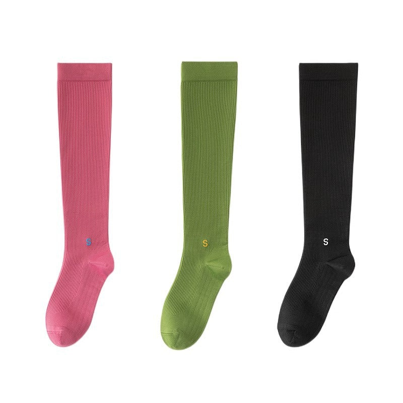 Compression socks sports compression calf socks professional rope skipping running women's socks summer fitness stockings non-slip yoga socks