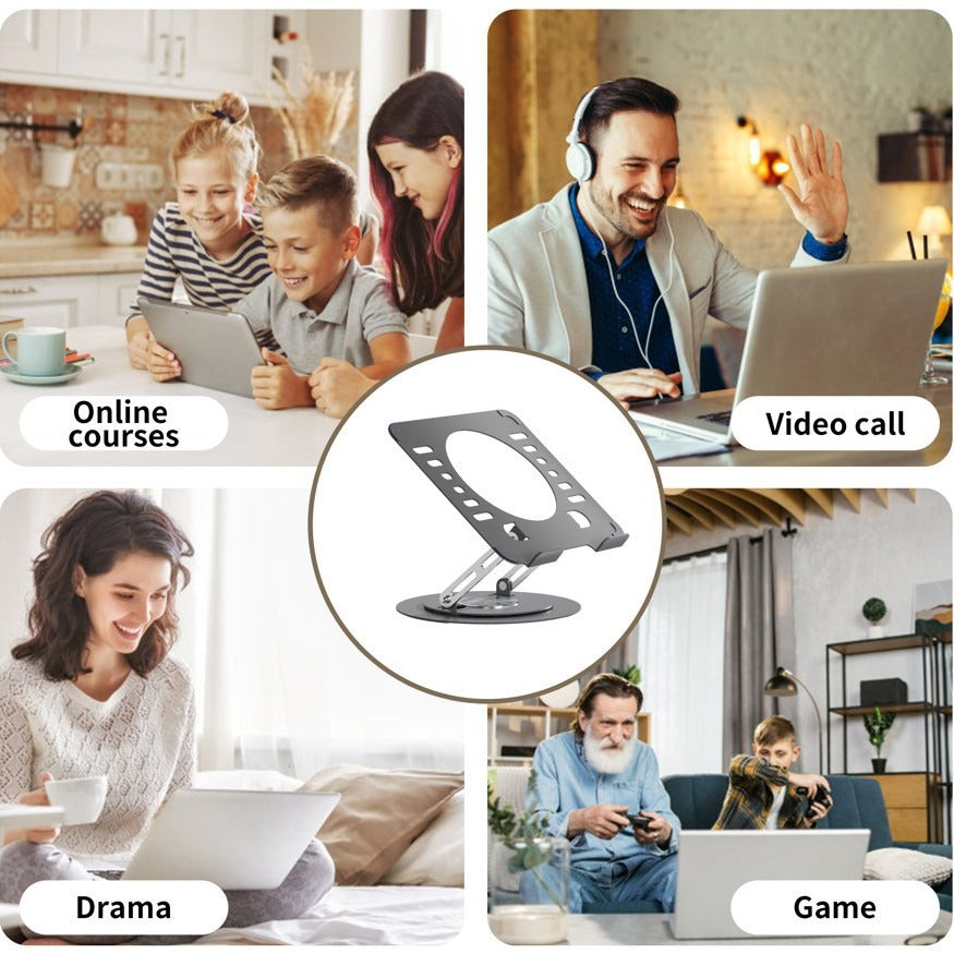Laptop Stand 360-degree Rotating Adjustable Lifting Bracket Portable Storage Office Tablet Support