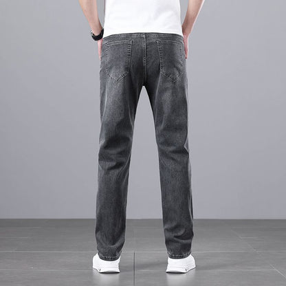 Light Luxury Smoke Grey Jeans Men's Straight Loose Summer Thin Men's Pants 2025 New Casual Trendy Trousers