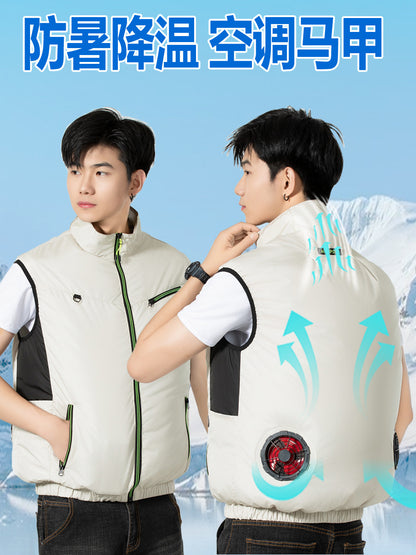 New sleeveless fan clothing air conditioning clothing summer outdoor heatstroke cooling clothes with fan Japan and South Korea cross-border wholesale
