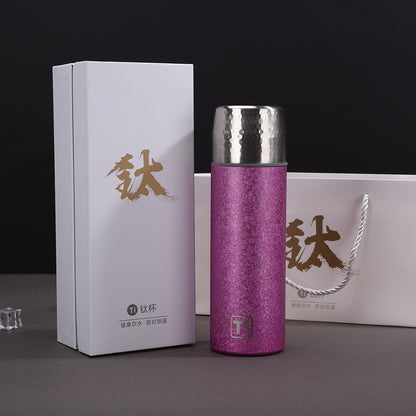 New High-Looking Pure Titanium Insulated Titanium Cup, Light Luxury and High-End Business Gift Water Cup, High-End Household Tea Cup
