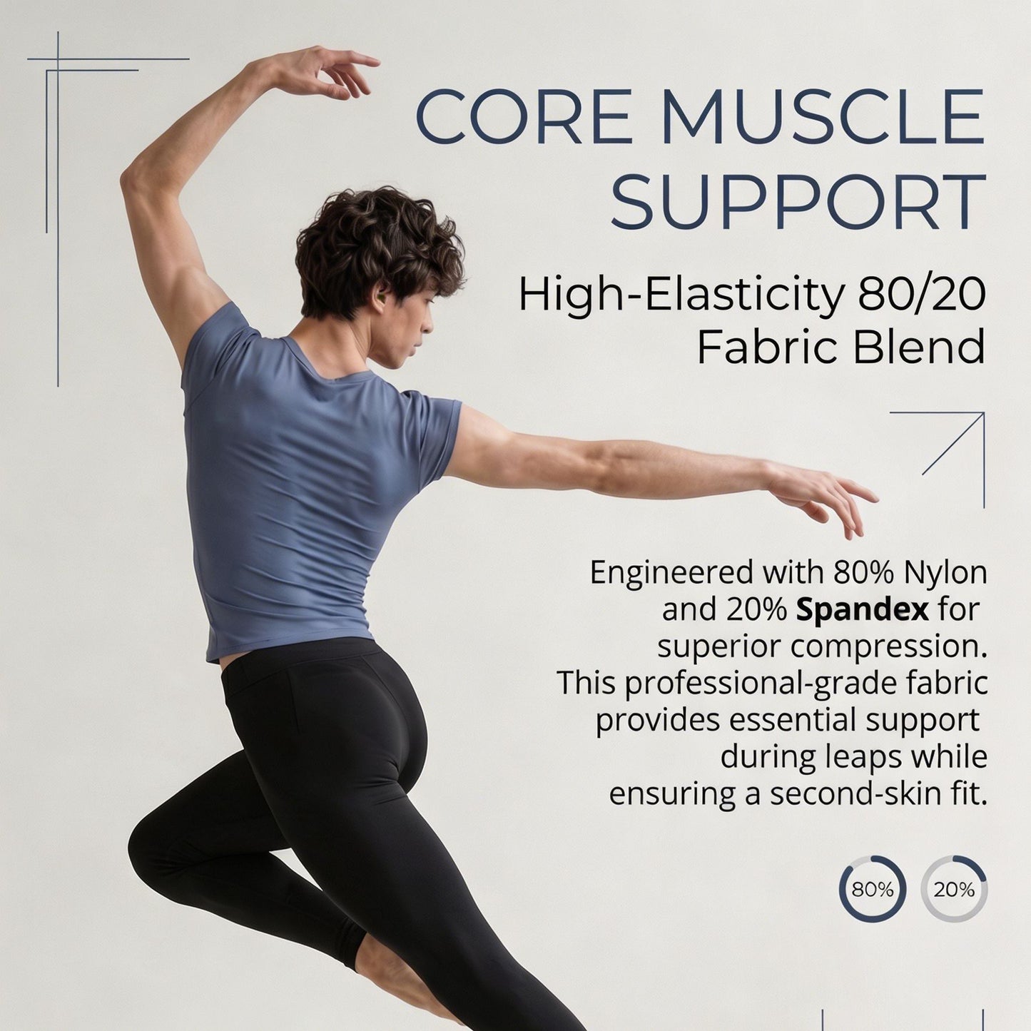 Men's Tight-Fitting Ballet Clothing, Nylon Slippery Top, Adult Modern Classical Dance Practice Clothing, Teacher's Body Suit