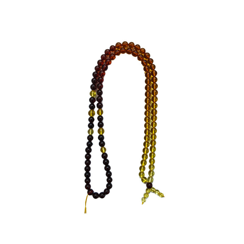 Natural Raw Stone Amber Rainbow Matching Chain Gold Pepper Blood Pepper Baltic Raw Ore Gradient Necklace Versatile Wool Chain