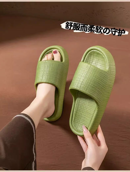 Thick-Soled Sandals for Women 2025 New Summer Home Indoor Bathing Non-Slip Simple Shit-Stepping Couple Slippers for Men